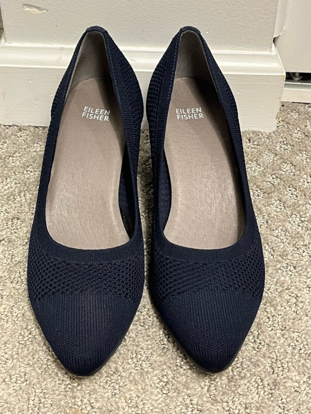 EILEEN FISHER GABBY STRETCH KNIT PUMPS DRESS SHOES Women Size 10 Navy BLUE